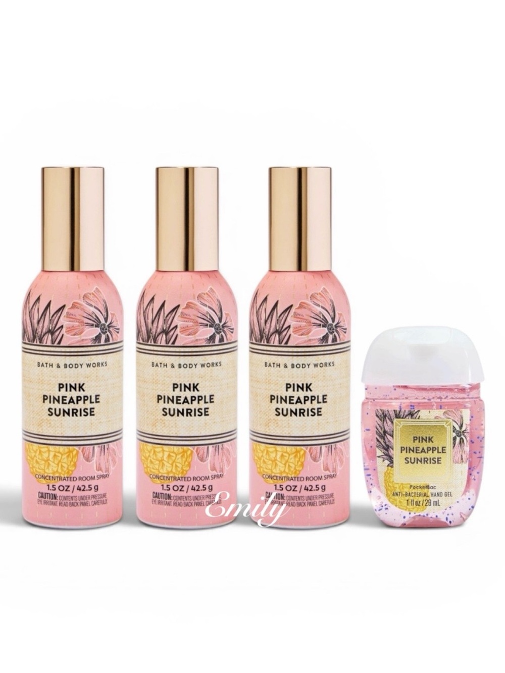 3X Bath & Body Works PINK PINEAPPLE SUNRISE Concentrated Room Sprays